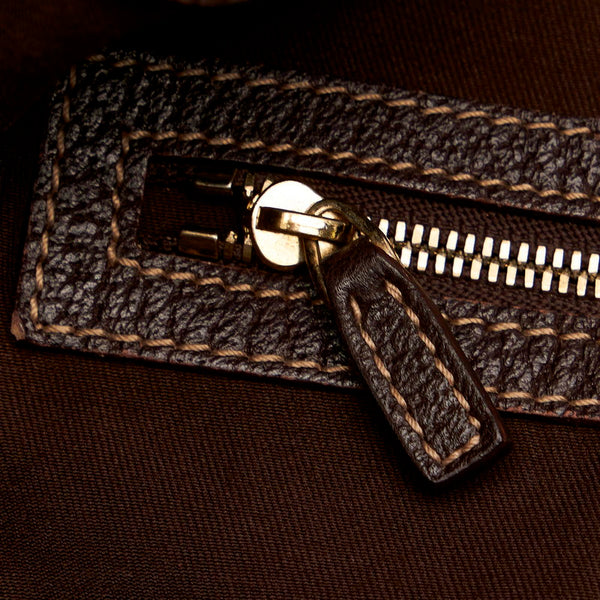 グッチ ホースビット 145764 ベージュ ブラウン キャンバス レザー ショルダーバッグ レディース GUCCI 【中古】