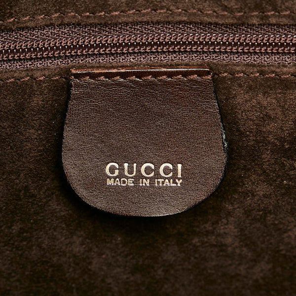 グッチ バンブー ブラウン レザー ハンドバッグ ショルダーバッグ 2WAY レディース GUCCI 【中古】