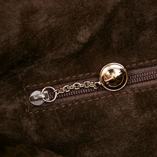 グッチ バンブー ブラウン レザー ハンドバッグ ショルダーバッグ 2WAY レディース GUCCI 【中古】