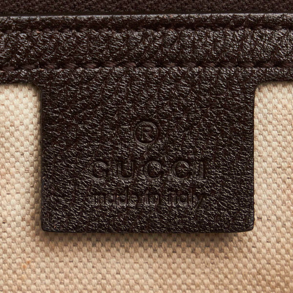 グッチ GGキャンバス シェリーライン  406868 ベージュ ブラウン  キャンバス レザー ボストンバッグ ショルダーバッグ 2WAY レディース GUCCI 【中古】