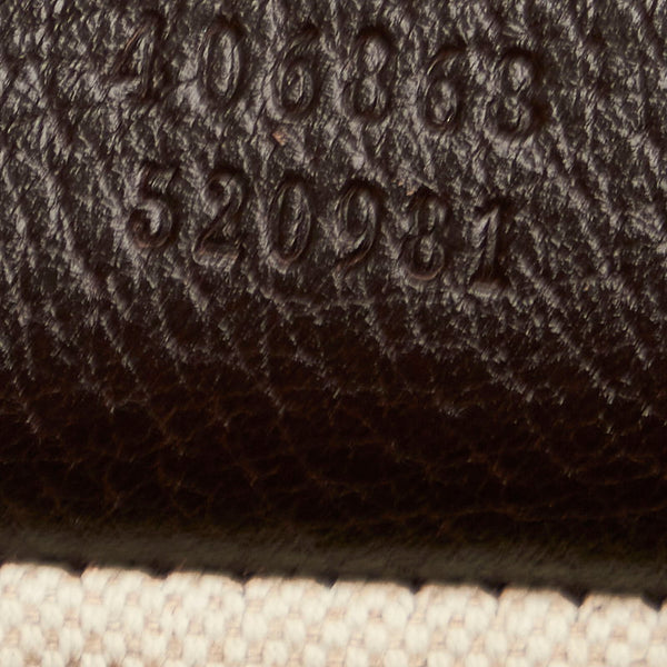 グッチ GGキャンバス シェリーライン  406868 ベージュ ブラウン  キャンバス レザー ボストンバッグ ショルダーバッグ 2WAY レディース GUCCI 【中古】