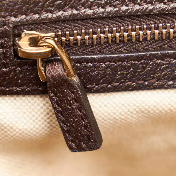 グッチ GGキャンバス シェリーライン  406868 ベージュ ブラウン  キャンバス レザー ボストンバッグ ショルダーバッグ 2WAY レディース GUCCI 【中古】