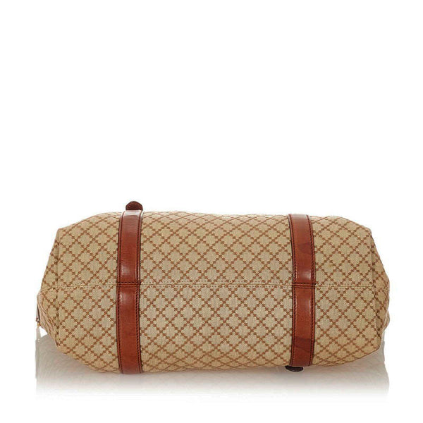 グッチ ディアマンテ 282346 ベージュ ブラウン キャンバス レザー ハンドバッグ ショルダーバッグ 2WAY レディース GUCCI 【中古】