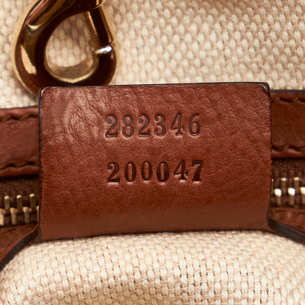 グッチ ディアマンテ 282346 ベージュ ブラウン キャンバス レザー ハンドバッグ ショルダーバッグ 2WAY レディース GUCCI 【中古】