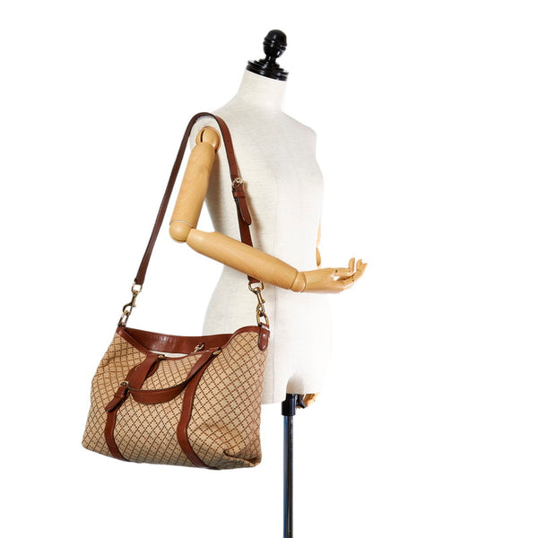 グッチ ディアマンテ 282346 ベージュ ブラウン キャンバス レザー ハンドバッグ ショルダーバッグ 2WAY レディース GUCCI 【中古】