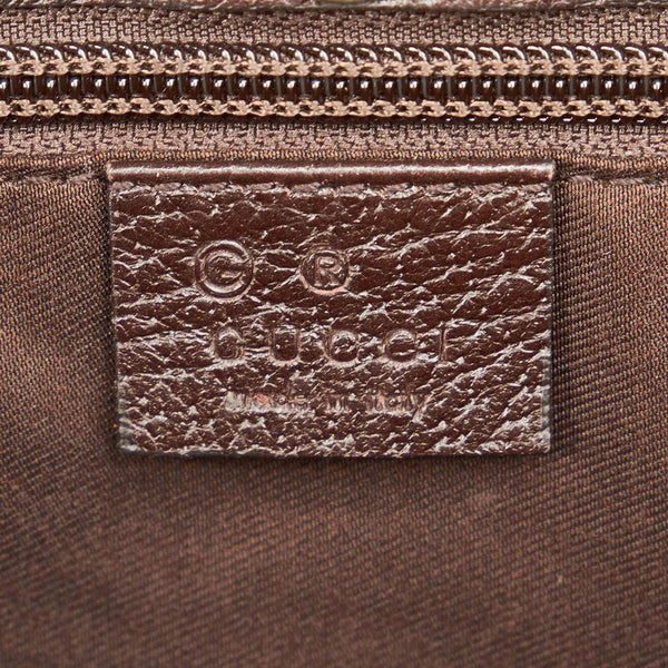 グッチ GG 257302 ブラウン ナイロン レザー トートバッグ レディース GUCCI 【中古】