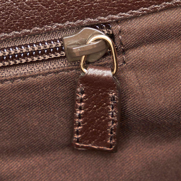 グッチ GG 257302 ブラウン ナイロン レザー トートバッグ レディース GUCCI 【中古】