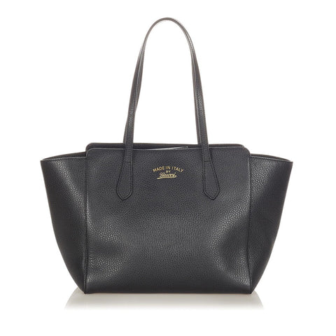 グッチ グッチスウィング 354408 ブラック カーフ トートバッグ レディース GUCCI 【中古】