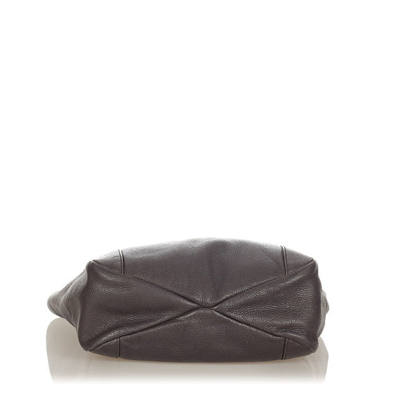 グッチ 341496 ダークブラウン レザー ショルダーバッグ トートバッグ レディース GUCCI 【中古】