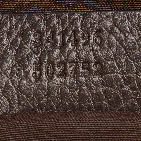 グッチ 341496 ダークブラウン レザー ショルダーバッグ トートバッグ レディース GUCCI 【中古】