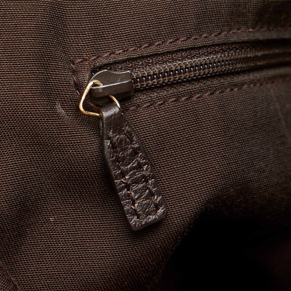 グッチ 341496 ダークブラウン レザー ショルダーバッグ トートバッグ レディース GUCCI 【中古】