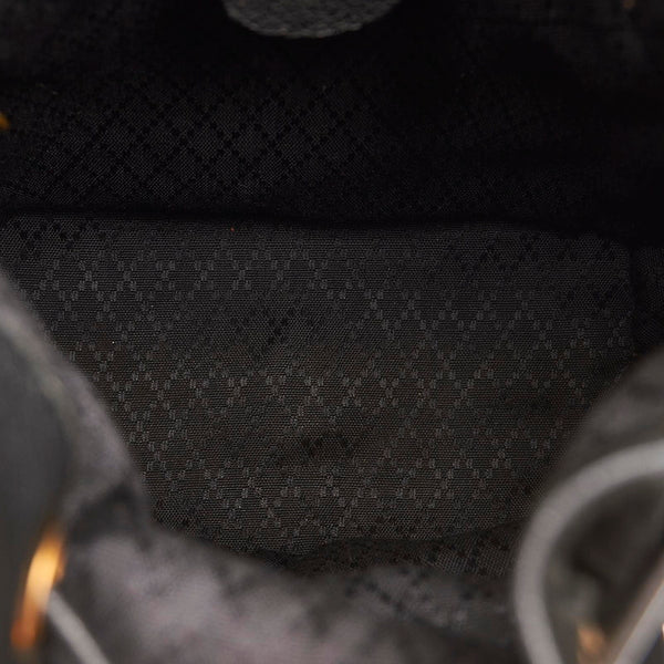 グッチ バンブー 001 2865 ブラック スウェード レザー ハンドバッグ ショルダーバッグ 2WAY レディース GUCCI 【中古】