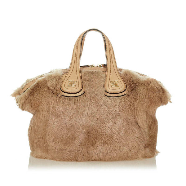 ジバンシー ナイチンゲール ハンドバッグ ショルダーバッグ２WAY ベージュ ファー レザー レディース Givenchy 【中古】
