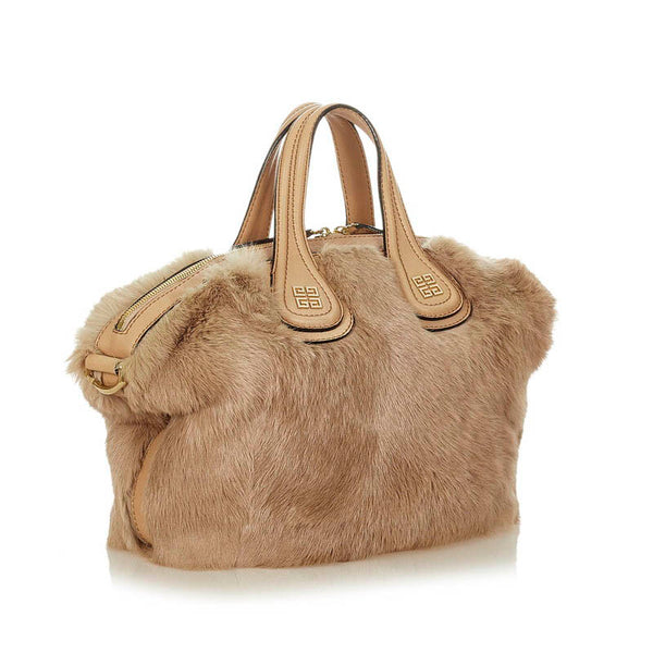 ジバンシー ナイチンゲール ハンドバッグ ショルダーバッグ２WAY ベージュ ファー レザー レディース Givenchy 【中古】