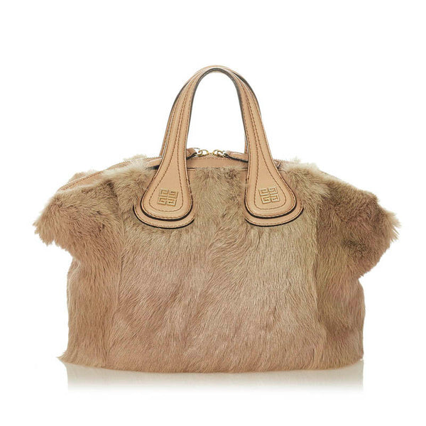 ジバンシー ナイチンゲール ハンドバッグ ショルダーバッグ２WAY ベージュ ファー レザー レディース Givenchy 【中古】