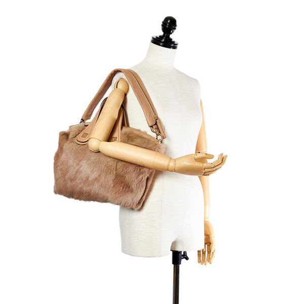 ジバンシー ナイチンゲール ハンドバッグ ショルダーバッグ２WAY ベージュ ファー レザー レディース Givenchy 【中古】