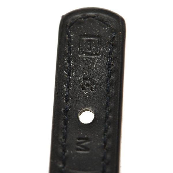 エルメス ブラック メッキ レザー ブレスレット レディース HERMES □I刻印 【中古】