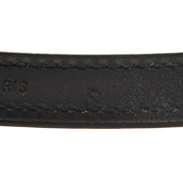 エルメス ブラック メッキ レザー ブレスレット レディース HERMES □I刻印 【中古】