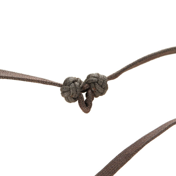 エルメス ベージュ ダークブラウン バッファローホーン イスム  ネックレス レディース HERMES 【中古】