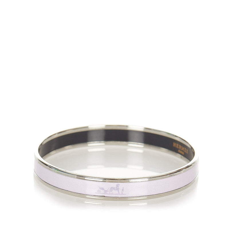 エルメス パープル シルバー メタル エマイユPM バングル レディース HERMES 【中古】