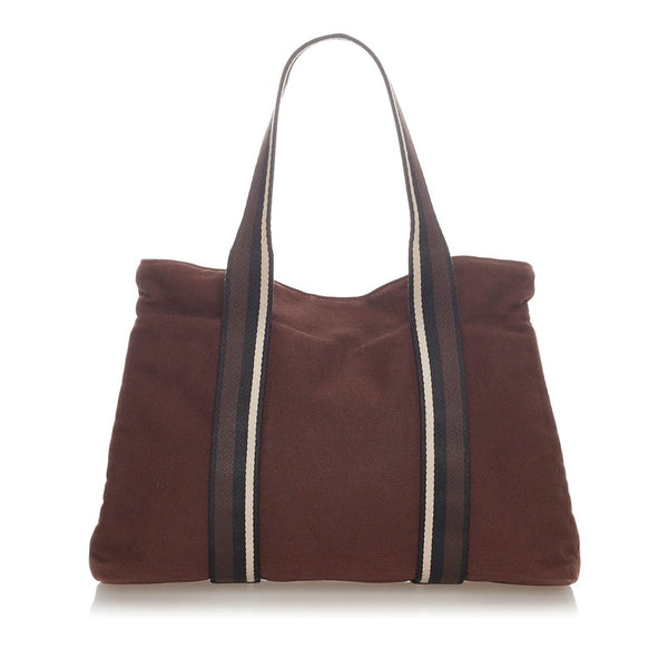 エルメス トロカホリゾンタルPM ブラウン キャンバス ハンドバッグ レディース HERMES 【中古】