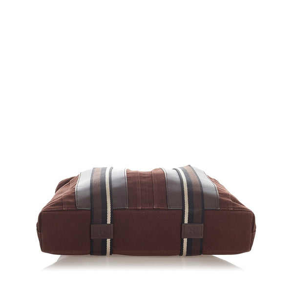 エルメス トロカホリゾンタルPM ブラウン キャンバス ハンドバッグ レディース HERMES 【中古】