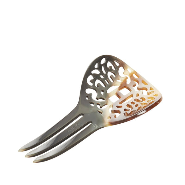 エルメス ベージュ ブラウン バッファローホーン 髪飾り・かんざし レディース HERMES 【中古】