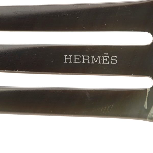 エルメス ベージュ ブラウン バッファローホーン 髪飾り・かんざし レディース HERMES 【中古】