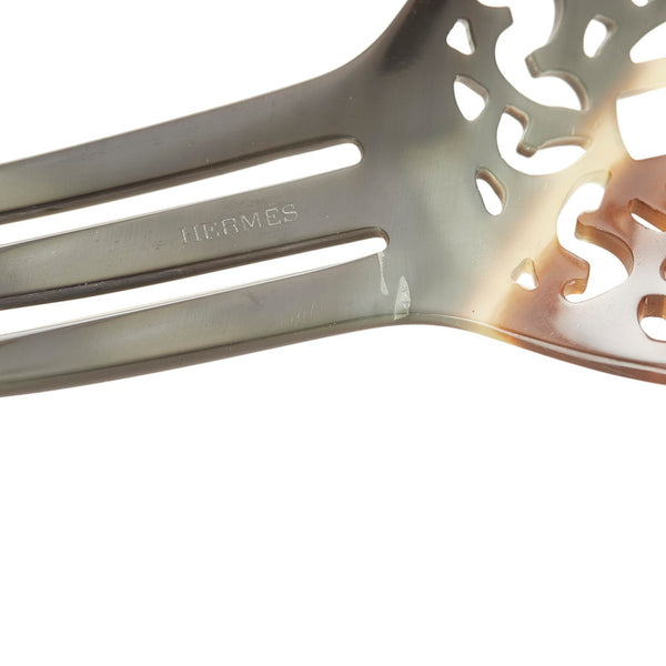 エルメス ベージュ ブラウン バッファローホーン 髪飾り・かんざし レディース HERMES 【中古】