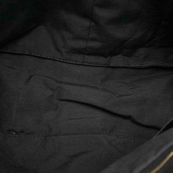 エルメス フールトゥ ブラック グレー コットン キャンバス クラッチバッグ メンズ HERMES 【中古】