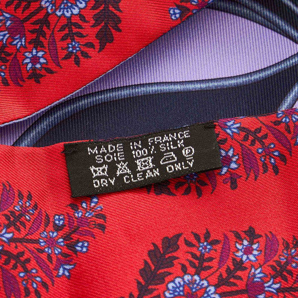 エルメス マキシツイリー スカーフ ネイビー レッド シルク レディース HERMES 【中古】