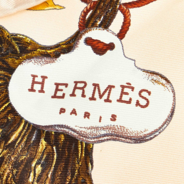 エルメス カレ90 CITROUILLES ET COLOQUINTES カボチャとコロシント アイボリー グリーン マルチカラー シルク スカーフ レディース HERMES 【中古】
