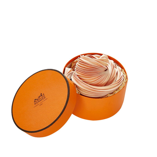 エルメス プリーツスカーフ ライトピンク シルク スカーフ レディース HERMES 【中古】