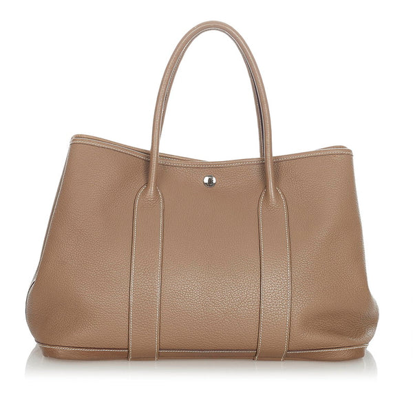 エルメス ガーデンパーティ PM ベージュ ネゴンダ ハンドバッグ レディース HERMES □N刻印 【中古】