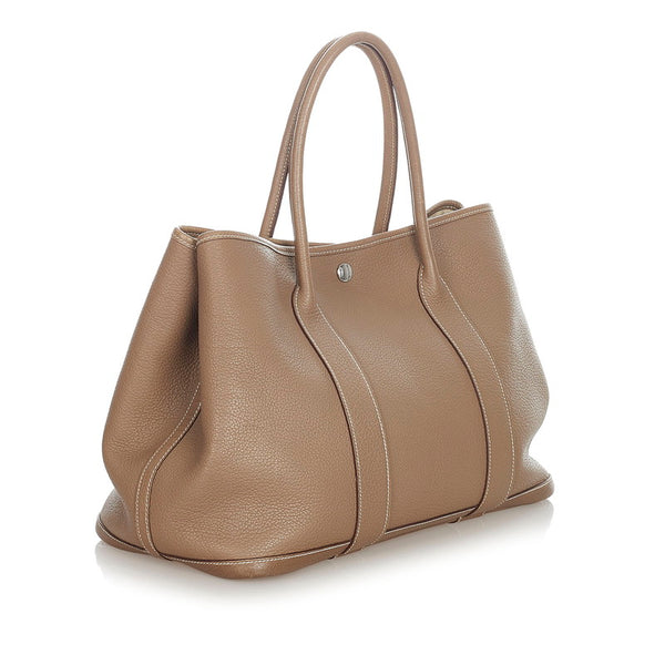 エルメス ガーデンパーティ PM ベージュ ネゴンダ ハンドバッグ レディース HERMES □N刻印 【中古】