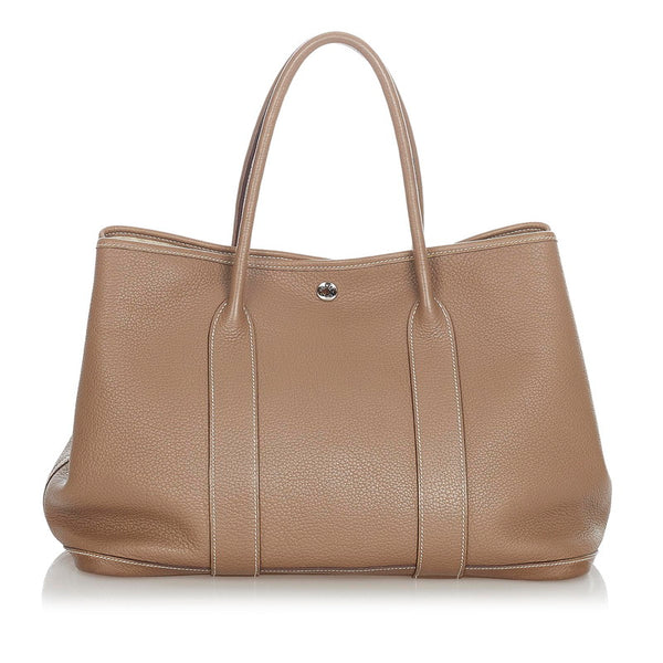 エルメス ガーデンパーティ PM ベージュ ネゴンダ ハンドバッグ レディース HERMES □N刻印 【中古】