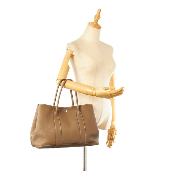 エルメス ガーデンパーティ PM ベージュ ネゴンダ ハンドバッグ レディース HERMES □N刻印 【中古】