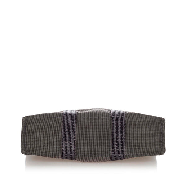 エルメス エールラインMM グレー キャンバス ハンドバッグ レディース HERMES 【中古】
