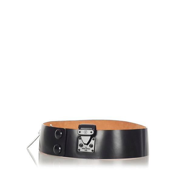 ルイ ヴィトン ベルト ブラック レザー レディース LOUIS VUITTON 【中古】