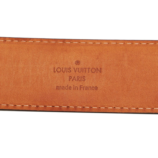 ルイ ヴィトン ダミエ サンチュールエリプス M6835 ブラウン PVC レザー ベルト メンズ LOUIS VUITTON 【中古】
