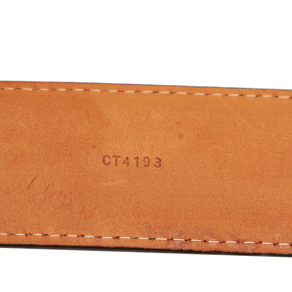ルイ ヴィトン ダミエ サンチュールエリプス M6835 ブラウン PVC レザー ベルト メンズ LOUIS VUITTON 【中古】