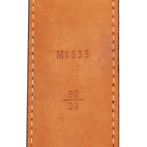 ルイ ヴィトン ダミエ サンチュールエリプス M6835 ブラウン PVC レザー ベルト メンズ LOUIS VUITTON 【中古】