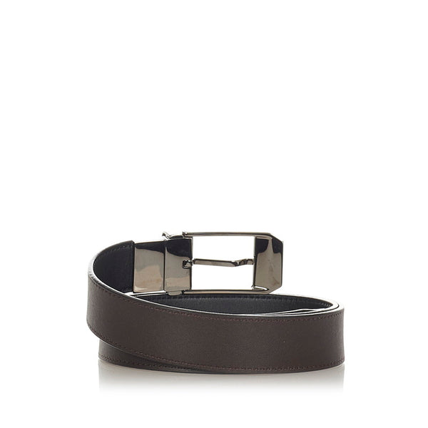 ルイ ヴィトン サンチュールシアトル M6906 ブラック ダークブラウン レザー リバーシブル メンズ LOUIS VUITTON 【中古】