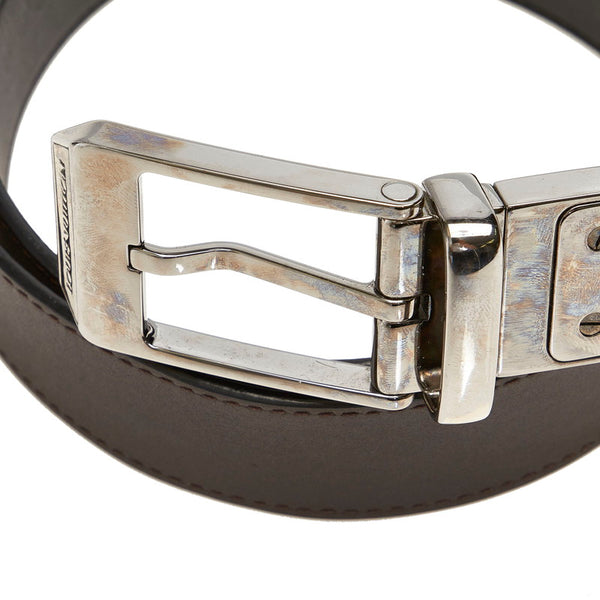 ルイ ヴィトン サンチュールシアトル M6906 ブラック ダークブラウン レザー リバーシブル メンズ LOUIS VUITTON 【中古】