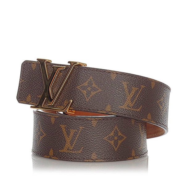 ルイ ヴィトン モノグラム サンチュールLVイニシアル Ｍ9608 ブラウン PVC レザー ベルト メンズ LOUIS VUITTON 【中古】