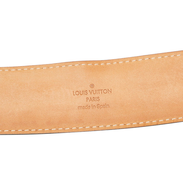 ルイ ヴィトン モノグラム サンチュールLVイニシアル Ｍ9608 ブラウン PVC レザー ベルト メンズ LOUIS VUITTON 【中古】