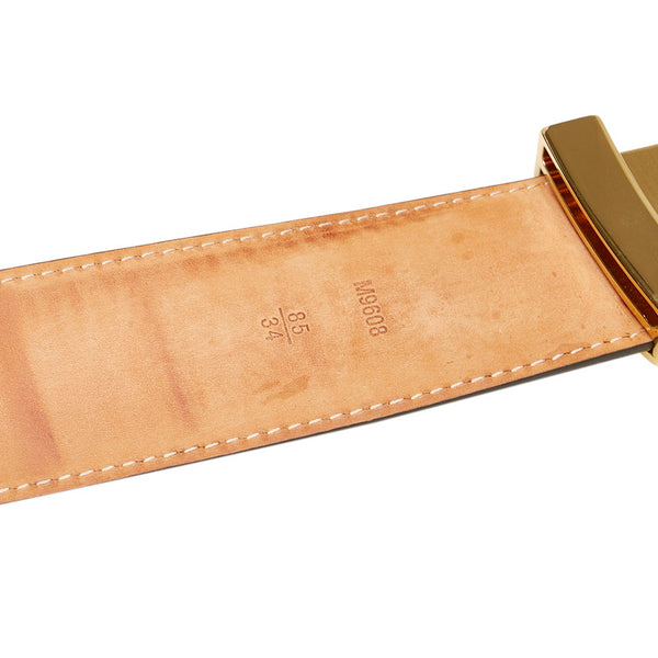 ルイ ヴィトン モノグラム サンチュールLVイニシアル Ｍ9608 ブラウン PVC レザー ベルト メンズ LOUIS VUITTON 【中古】