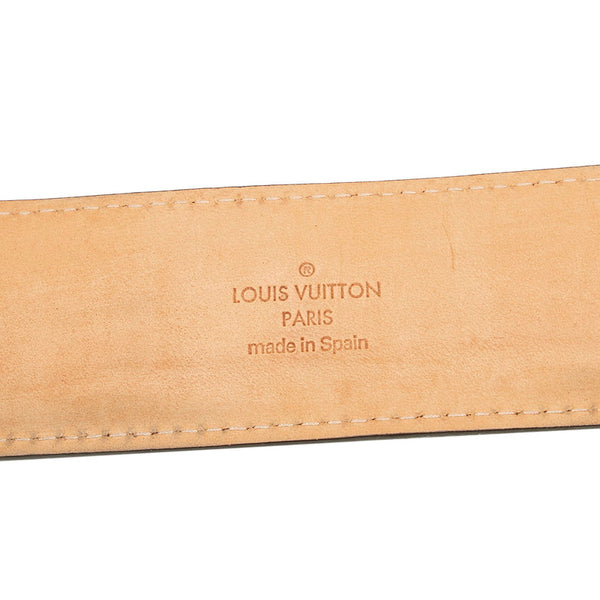 ルイ ヴィトン モノグラム サンチュールLVイニシアル Ｍ9608 ブラウン PVC レザー ベルト メンズ LOUIS VUITTON 【中古】
