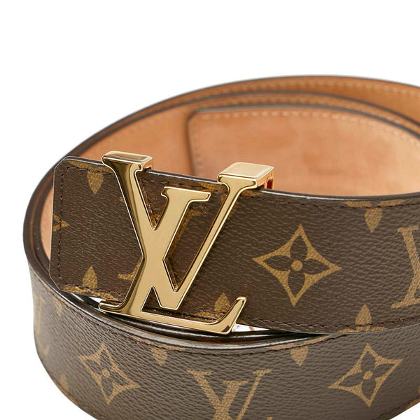 ルイ ヴィトン モノグラム サンチュールLVイニシアル Ｍ9608 ブラウン PVC レザー ベルト メンズ LOUIS VUITTON 【中古】