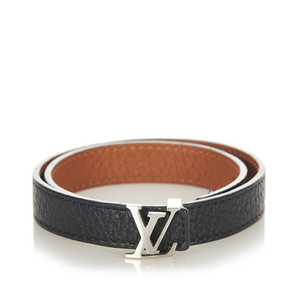 ルイ ヴィトン M6018E ブラック レザー ブラスレ ブレスレット レディース LOUIS VUITTON 【中古】